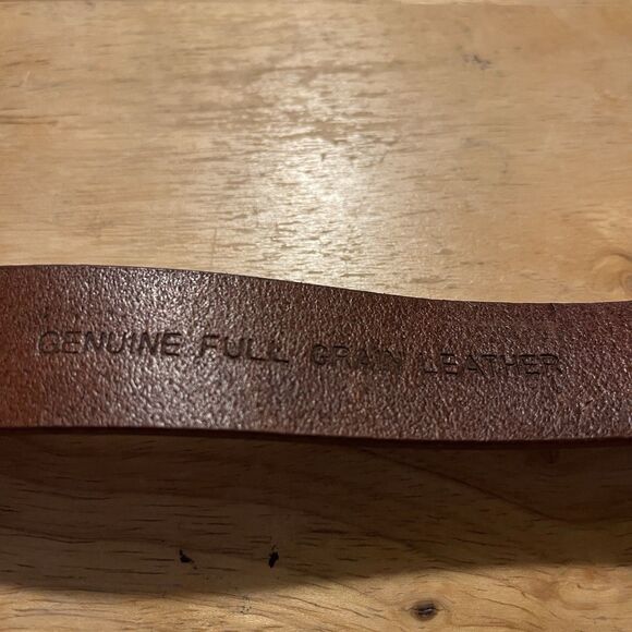 UNLISTED Belt Medium Brown Leather Western Cowgirl Rodeo Boho Patina Med Buckle - Picture 11 of 13